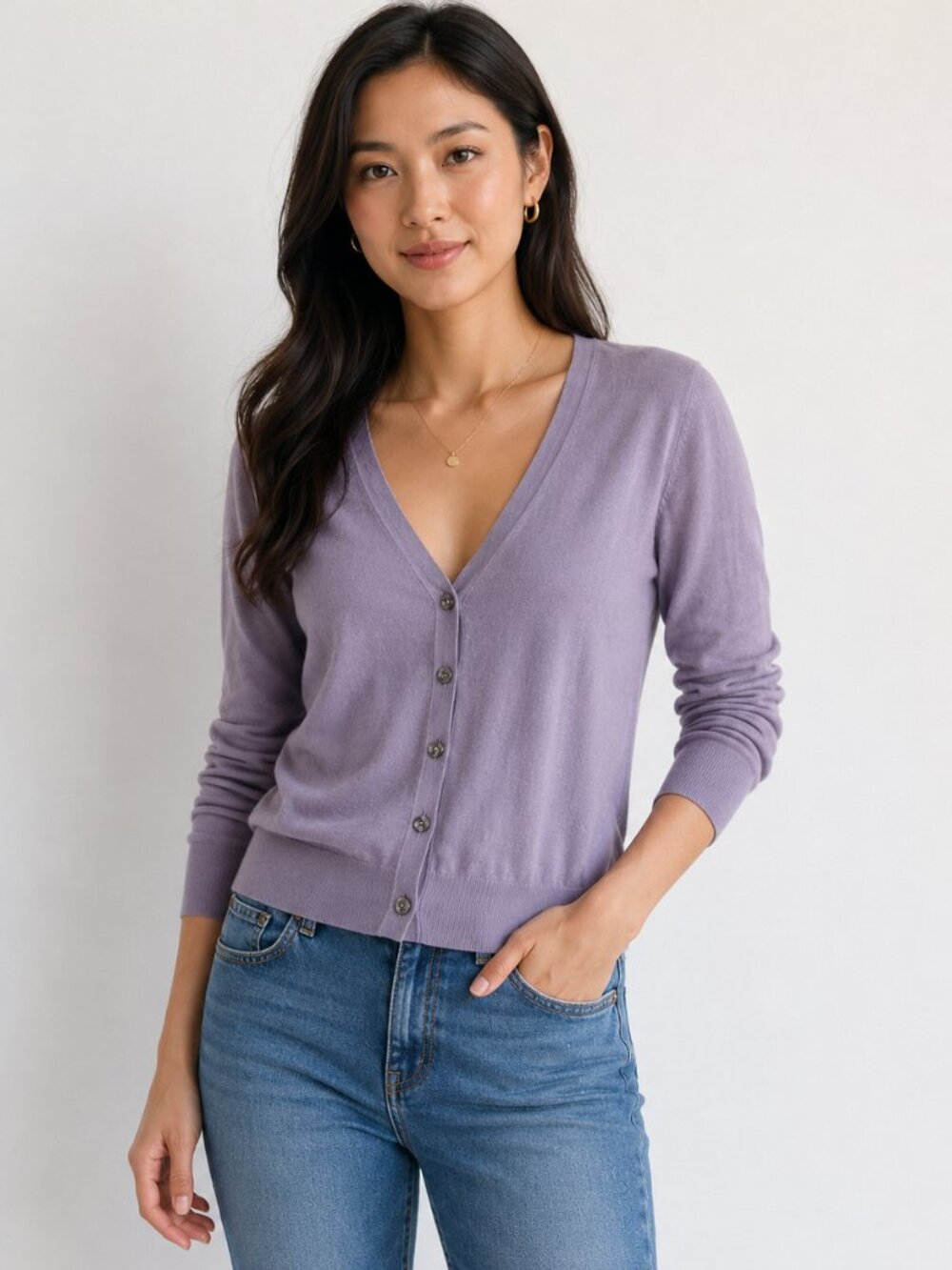 J.Crew Button Down Lavender Cardigan Sz. XS